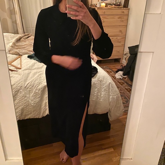 NWT black velvet Zara dress large - Picture 2 of 5